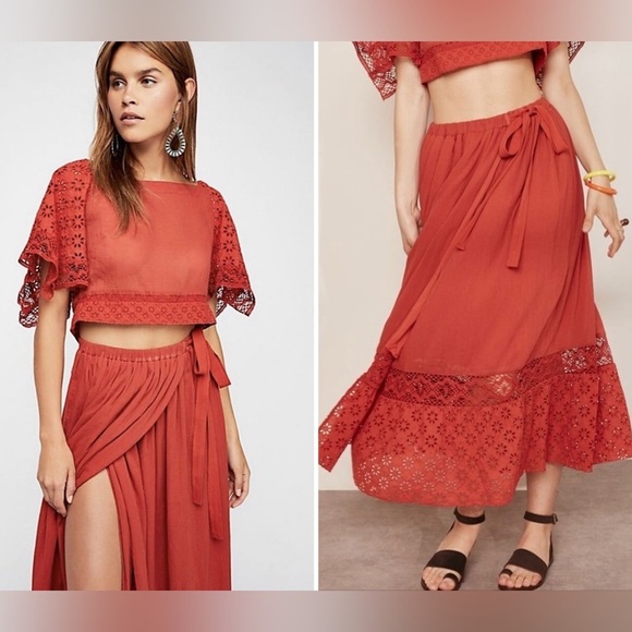 Free People Dresses & Skirts - New! Free People Darling Eyelet Lace Slit Skirt Only in Burn Notice ❤️ XS